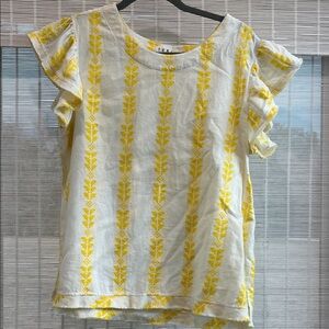 THML White and Yellow Blouse